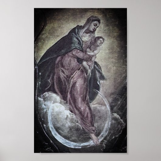 Tintoretto Crescent Moon Madonna Mary Apokalypse Poster (Vorne)