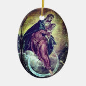 Tintoretto Crescent Moon Madonna Mutter Jesu Keramik Ornament (Vorne)