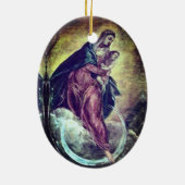 Tintoretto Crescent Moon Madonna Mutter Jesu Keramik Ornament (Hinten)
