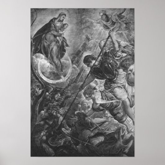 Tintoretto – Kampf des Erzengels Michael mit Satan Poster (Vorne)