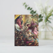 Tintoretto - Schlacht um den Erzengel Michael mit Postkarte (Stehend Vorderseite)