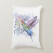 Tiny aber Feirce Zitat Whimsical Rufous Hummingbir Dekokissen (Rückseite(Vertikal))
