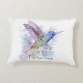 Tiny aber Feirce Zitat Whimsical Rufous Hummingbir Dekokissen (Rückseite)