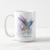 Tiny aber fierce Zitat Whimsical Rufous Hummingbir Kaffeetasse (Links)