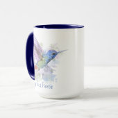 Tiny aber fierce Zitat Whimsical Rufous Hummingbir Tasse (Vorderseite Links)