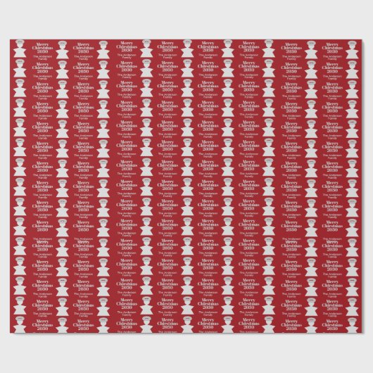 Tiny Angel Pattern Wine Red Sleek Editable Typogra Geschenkpapier (Flach)