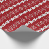 Tiny Angel Pattern Wine Red Sleek Editable Typogra Geschenkpapier (Ecke)
