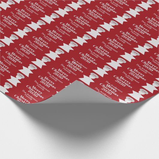 Tiny Angel Pattern Wine Red Sleek Editable Typogra Geschenkpapier (Ecke)