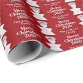 Tiny Angel Pattern Wine Red Sleek Editable Typogra Geschenkpapier (Rolleneckpunkt)
