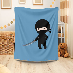 Tiny Angry Ninja auf Blue Fleecedecke