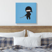 Tiny Angry Ninja auf Blue Leinwanddruck (Insitu (Schlafzimmer))