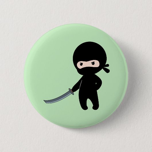 Tiny Angry Ninja auf Green Button (Vorderseite)