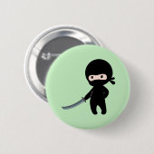 Tiny Angry Ninja auf Green Button (Vorne & Hinten)