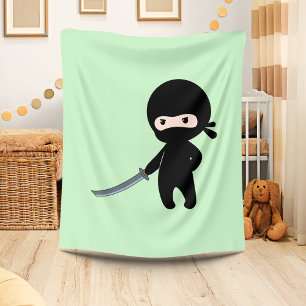 Tiny Angry Ninja auf Green Fleecedecke