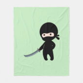 Tiny Angry Ninja auf Green Fleecedecke (Vorderseite)