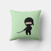 Tiny Angry Ninja auf Green Kissen (Rückseite)