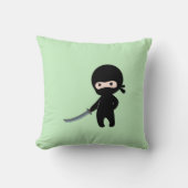 Tiny Angry Ninja auf Green Kissen (Vorderseite)