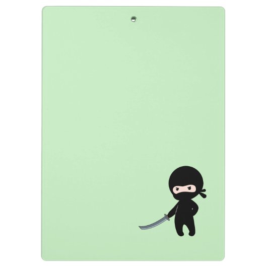 Tiny Angry Ninja auf Green Klemmbrett (Rückseite)