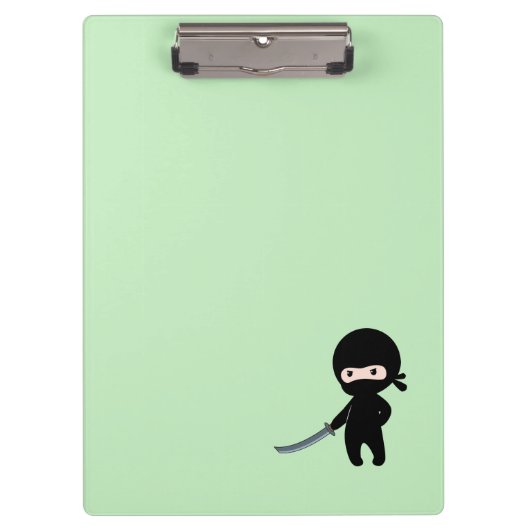 Tiny Angry Ninja auf Green Klemmbrett (Vorderseite)