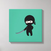 Tiny Angry Ninja auf Green Leinwanddruck (Vorderseite)