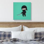 Tiny Angry Ninja auf Green Leinwanddruck (Insitu (Schlafzimmer))