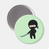 Tiny Angry Ninja auf Green Magnet (Vorderseite/Rückseite)