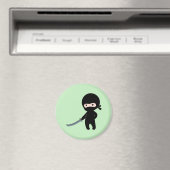Tiny Angry Ninja auf Green Magnet (In Situ (Geschirrspüler))