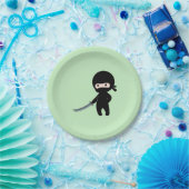 Tiny Angry Ninja auf Green Pappteller (Party)