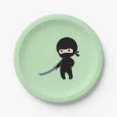 Tiny Angry Ninja auf Green Pappteller (Vorderseite)