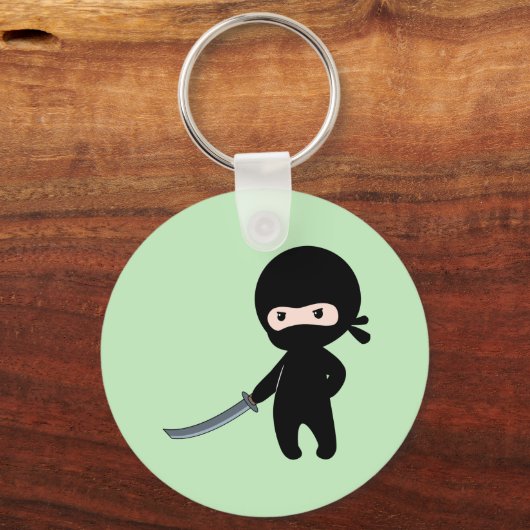 Tiny Angry Ninja auf Green Schlüsselanhänger (Vorderseite)