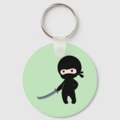Tiny Angry Ninja auf Green Schlüsselanhänger (Rückseite)