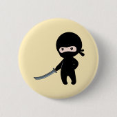 Tiny Angry Ninja auf Yellow Button (Vorderseite)
