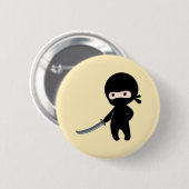 Tiny Angry Ninja auf Yellow Button (Vorne & Hinten)