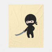 Tiny Angry Ninja auf Yellow Fleecedecke (Vorderseite)
