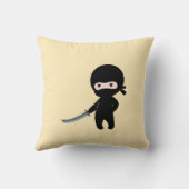 Tiny Angry Ninja auf Yellow Kissen (Rückseite)