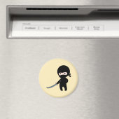 Tiny Angry Ninja auf Yellow Magnet (In Situ (Geschirrspüler))