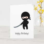 Tiny Angry Ninja Birthday Karte (Gelbe Blume)
