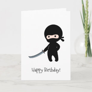 Tiny Angry Ninja Birthday Karte