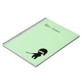 Tiny Angry Ninja Individuelle Name auf Green Notizblock (Linke Seite)