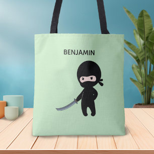Tiny Angry Ninja Individuelle Name auf Green Tasche