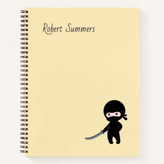 Tiny Angry Ninja Individuelle Name auf Yellow Notizblock (Vorderseite)