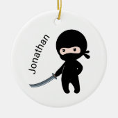 Tiny Angry Ninja, Individuelle Name Keramik Ornament (Vorne)