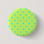 Tiny Aqua Polka Dots Button (Vorderseite)