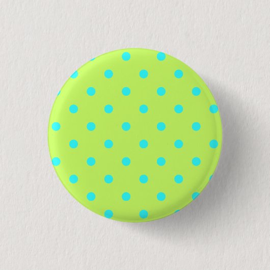 Tiny Aqua Polka Dots Button (Vorderseite)