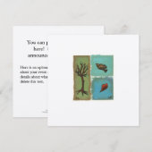 Tiny Art # 606 - Baum, Bird, Herz - Malerei Einladung (Vorne/Hinten)