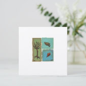 Tiny Art # 606 - Baum, Bird, Herz - Malerei Einladung (Stehend Vorderseite)