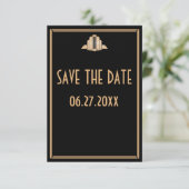 Tiny Art Deco Great Gatsby Wedding speichern das D Einladung (Stehend Vorderseite)