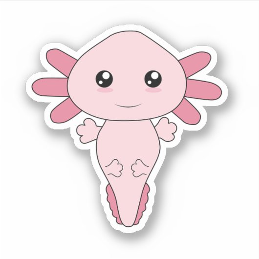 Tiny Axolotl Aufkleber (Vorderseite)