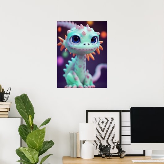 Tiny Baby Dragon Poster (Heimbüro)
