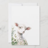 Tiny Baby Lamb und Eukalyptus-Taufe Dankeskarte (Rückseite)